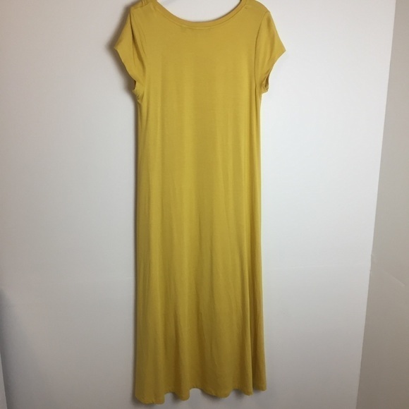 H by Halston Yellow T-Shirt Maxi High Low Dress - Picture 5 of 9